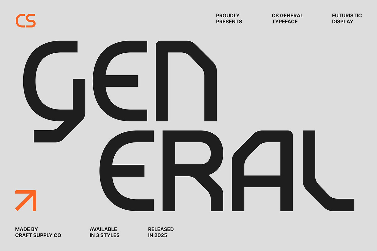 CS General – Futuristic Display Font, a Sans Serif Font by Craft Supply Co. (Photo 1 of 8)