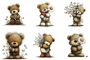 Whimsical Spring Teddy Bear Clipart, an Illustration by Designking (Thumbnail 4 of 7)