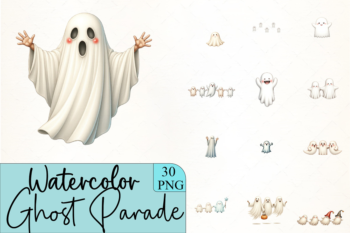 Ghost Parade Clipart, an Illustration by CrexoraLab (Photo 1 of 5)