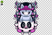 SKULL AND SPRAY - artwork, an Illustration by Behold creative supply (Thumbnail 2 of 3)