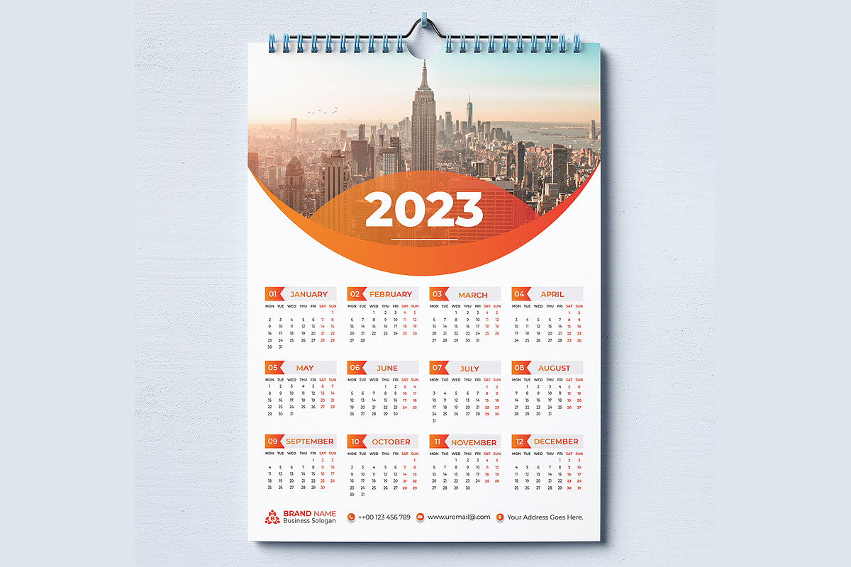 Wall Calendar 2023, a Templates & Theme by pixelcreatx (Photo 4 of 4)