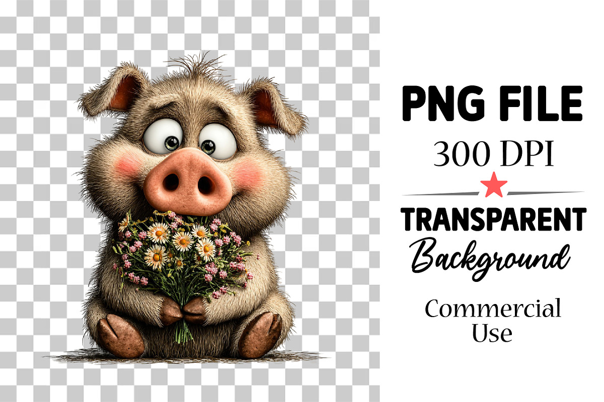 Whimsical Quirky Farm Animals png, an Animal Illustration by Watercolor design (Photo 4 of 6)