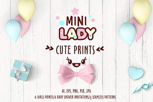 Cute vector prints for baby apparel