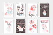Unicorn baby - cute pink nursery set, an Animal Illustration by Artnis (Thumbnail 4 of 7)