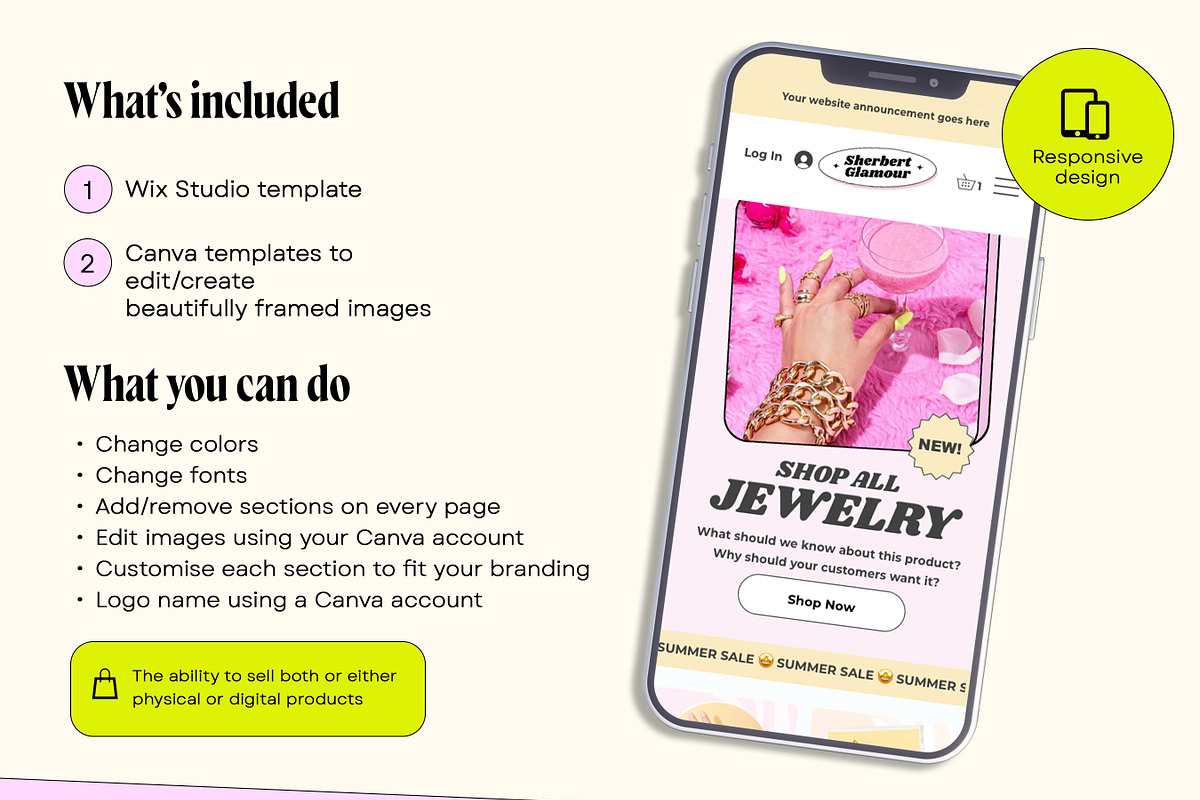 Pink Wix Shop Website Template, a Wix Template by Template Twist Shop (Photo 4 of 10)