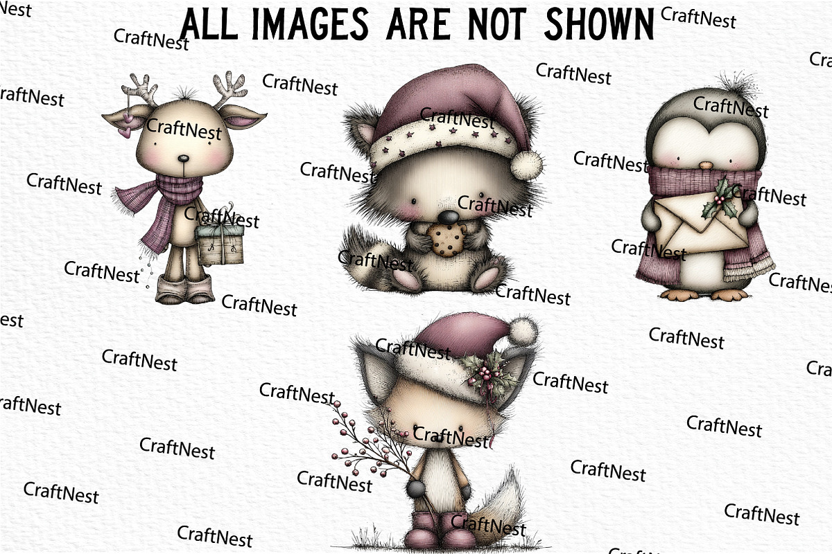 Whimsical Christmas Clipart Bundle, an Illustration by Craft Nest (Photo 4 of 5)