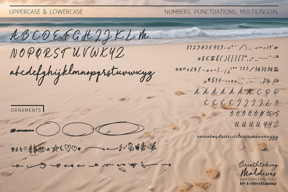 Breathtaking Maldives Font, a Handwritten Font by Letterhanna Studio (Photo 7 of 13)