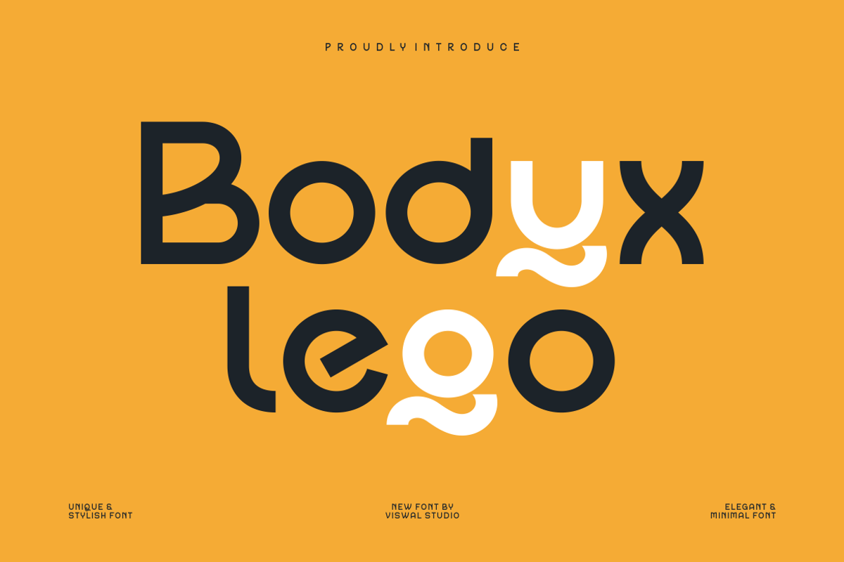 Bodyx Lego - Modern Unique Font, a Sans Serif Font by Viswal Studio (Photo 1 of 7)