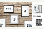 Watercolor Crystals and Gemstone Set, a Decorative Illustration by separisa (Thumbnail 1 of 3)