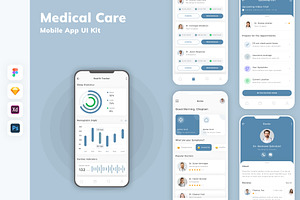 Medical Care Mobile App UI Kit