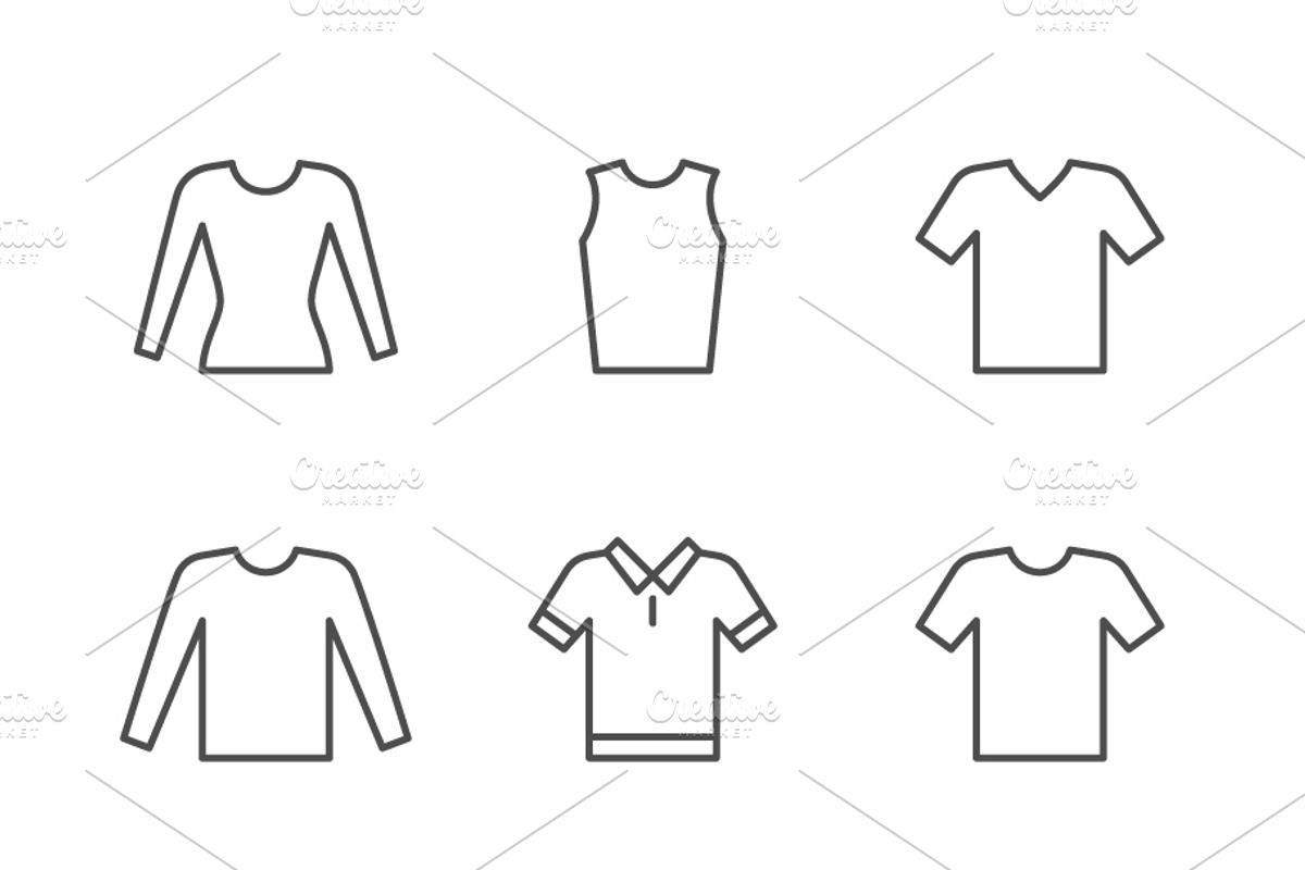 Set line icons of t-shirt, an Outline Icon by motorama (Photo 1 of 2)