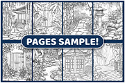 200 Japanese Garden Coloring Pages, an Illustration by BrightMart (Thumbnail 2 of 3)