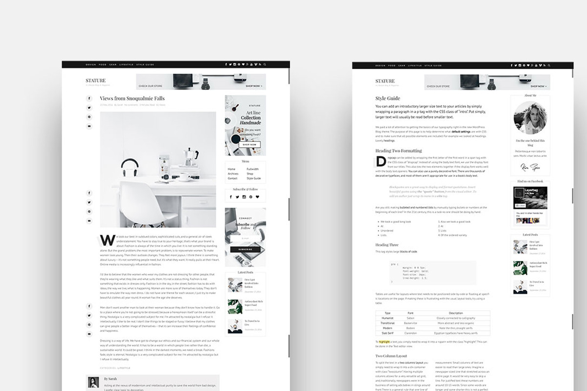 Stature - Lifestyle Blog WordPress, a WordPress Template by LayerSupplyCo (Photo 3 of 5)