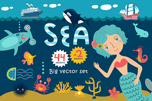 SEA cute vector set