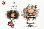 Nurse Clipart PNG Medical Girls Set, a Person Illustration by Nicolle's Colorful Art (Thumbnail 1 of 4)