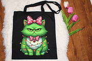Green Angry Christmas Cat Png, an Illustration by designcity5 (Thumbnail 4 of 8)