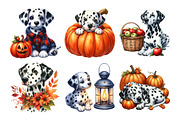 Autumn Dalmatian Dog Clipart Bundle, an Illustration by Daily.Designs (Thumbnail 3 of 5)