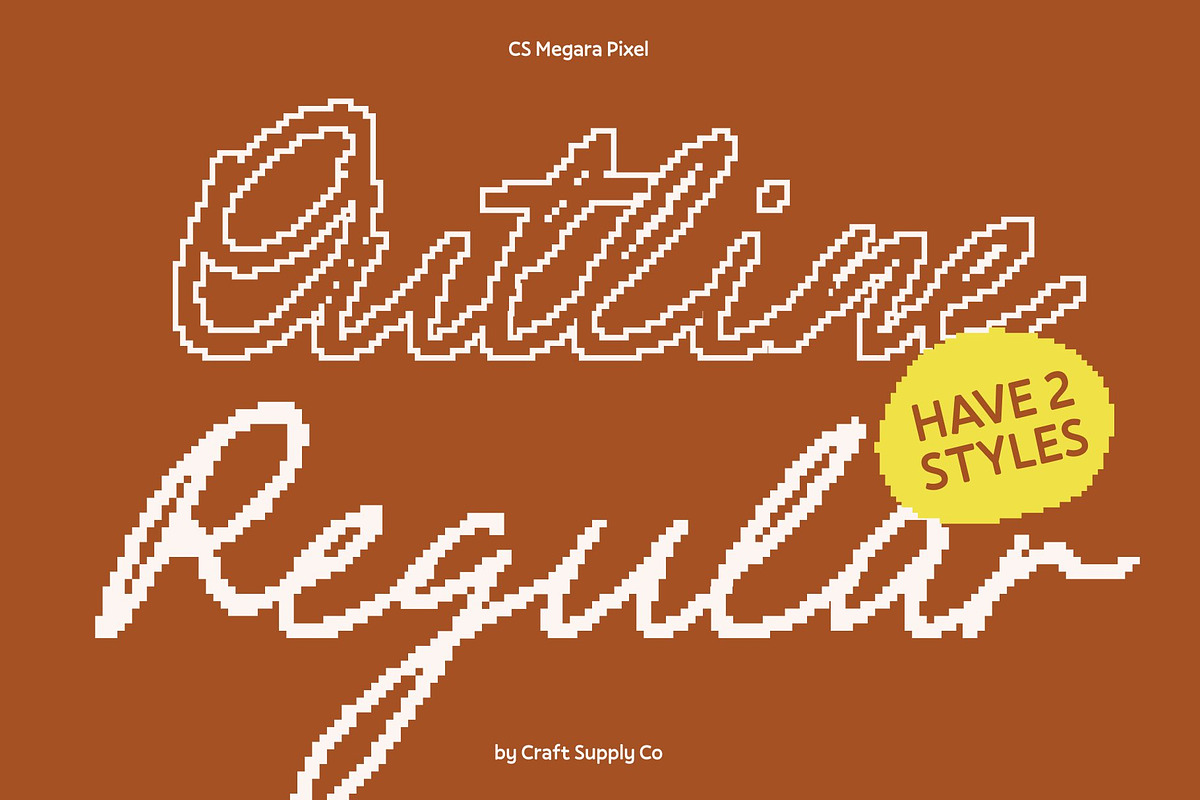 CS Megara Pixel, a Script Font by Craft Supply Co. (Photo 2 of 8)