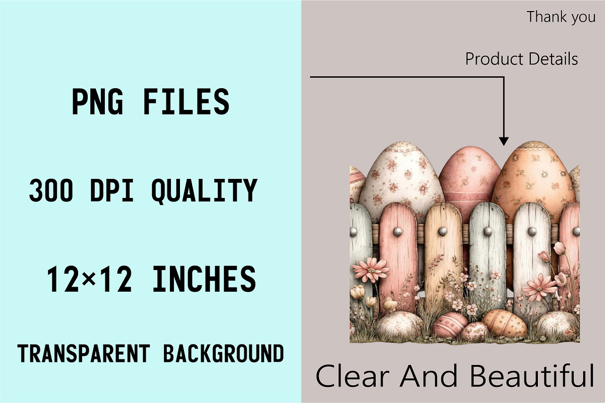 Whimsical Easter Eggs Fence Clipart, an Illustration by SVGArt (Photo 4 of 7)