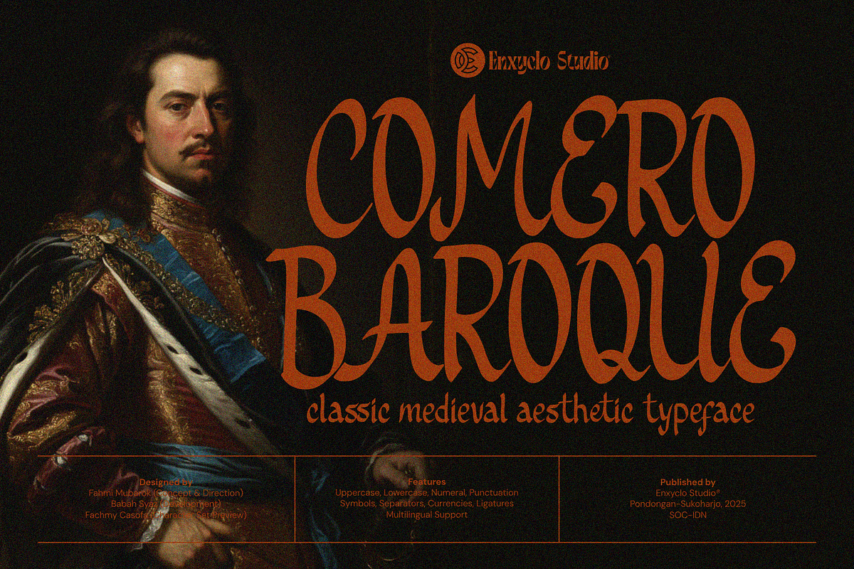Comero Baroque, a Blackletter Font by Enxyclo Studio (Photo 1 of 15)