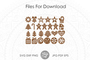 Christmas cookie SVG, gingerbread, an Illustration by Artisan Craft (Thumbnail 3 of 3)