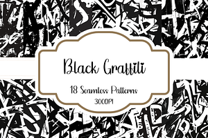 Black Graffiti Seamless Patterns