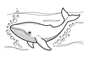 Whale Line Art Vector Bundle, an Illustration by yasushie (Thumbnail 32 of 51)