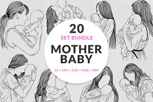 20 Set Happy Mother & Baby Born Line