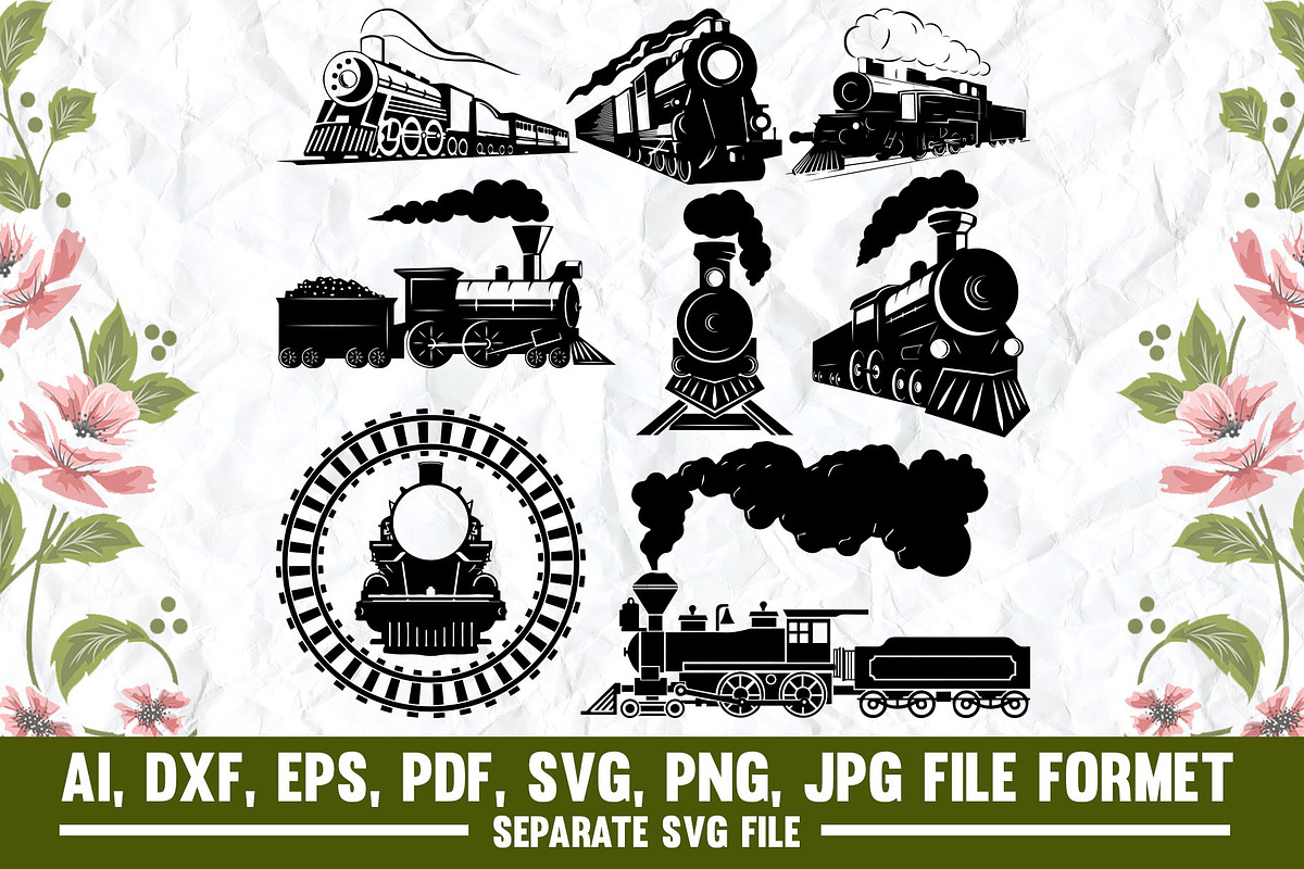 Train,trains,railway,locomotive svg, an Object Graphic by VectorArtPrintableDesign