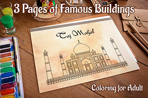 Coloring Pages with Indian Temples