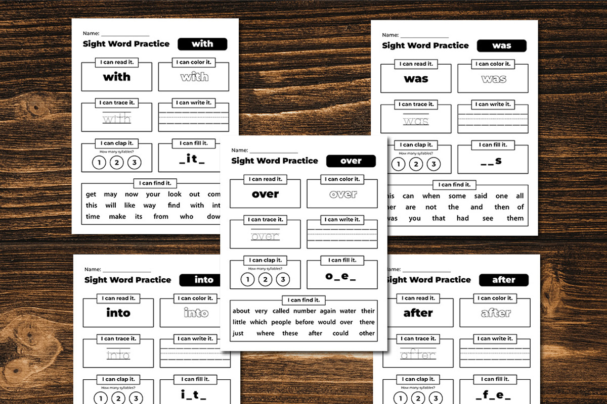 Fry First Hundred Sight Word Work, a Print Template by Graphicsnext (Photo 3 of 6)