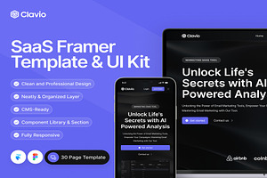 Clavio SaaS Framer Template UI Kit, an UI Kit Template by Creative Perspective