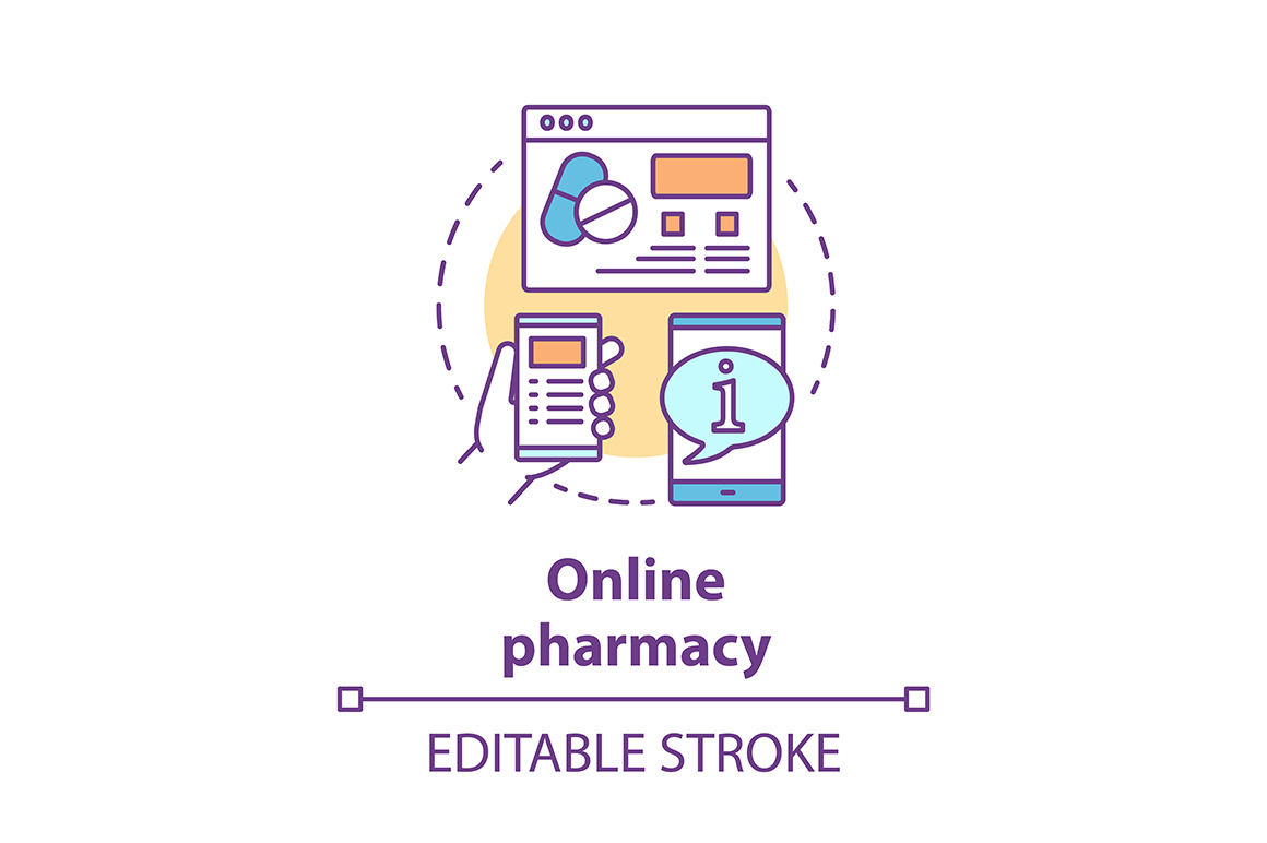 Online Pharmacy Concept Icon by Img Visuals  Creative Market