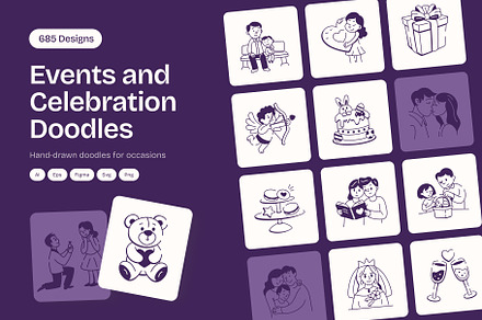 685 Events and Celebration Doodles
