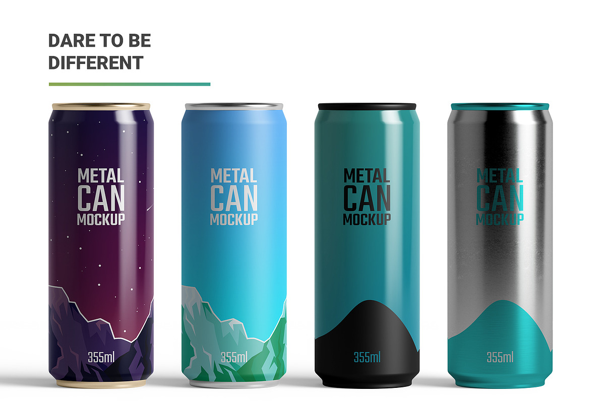 355ml Sleek Can Mockup, a Packaging Mockup by AY Mock-Ups (Photo 9 of 9)
