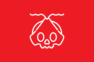 Skull Head Skull Land Line Logo