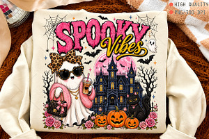 Spooky Vibes Coquette Ghost PNG, a Seasonal Illustration by OK Design