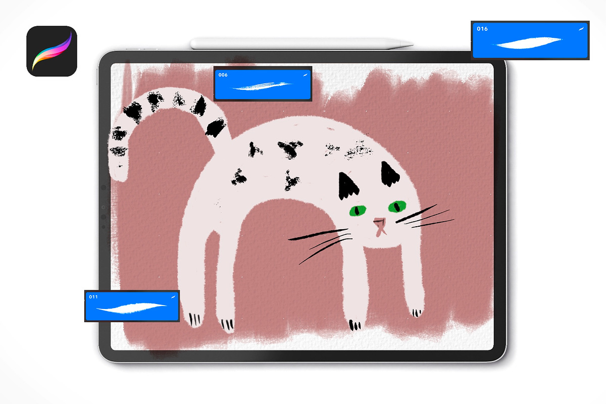 Gouache brushes for Procreate, a Brush Add-On by Art Sproot (Photo 7 of 7)