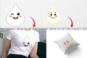 Smiling Milk Drop Clipart, a Graphic by Artnoy (Thumbnail 3 of 5)