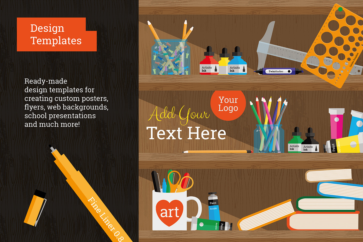 Art Supply Illustration Pack, a Work Illustration by Wingsart Studio (Photo 7 of 12)