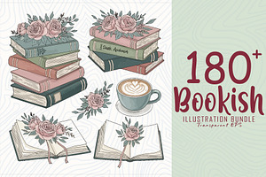 Dark academia bookish illustration, an Education Illustration by Sofia's Fashion