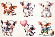 Watercolor Cute Cow clipart, an Illustration by Rose Art (Thumbnail 3 of 4)