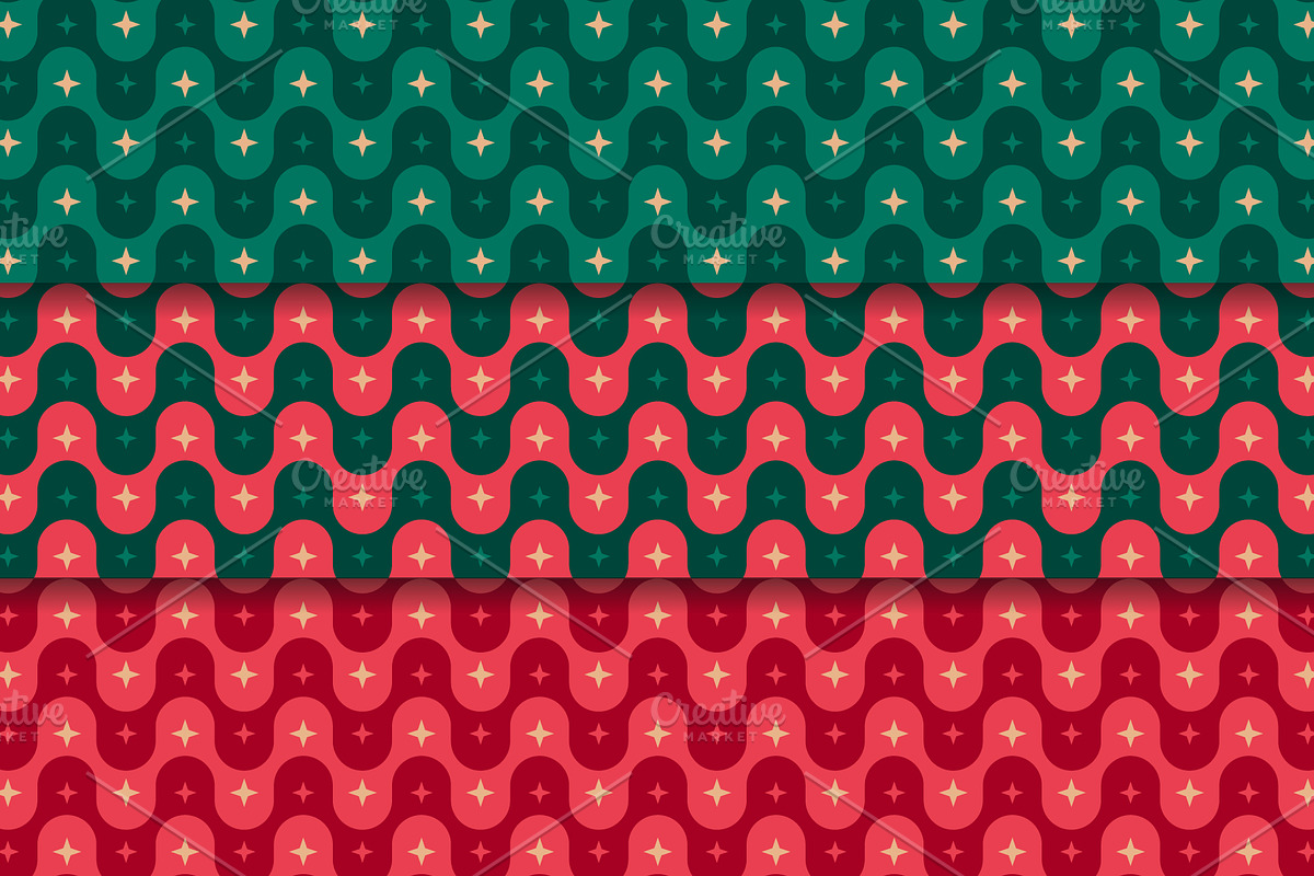 Christmas Wave Seamless Pattern, a Pattern Graphic by Elena Pimukova (Photo 1 of 4)