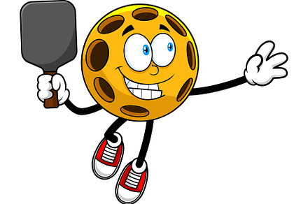 Pickleball Mascot Jumping