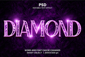 Purple Diamond Text Effect Style
