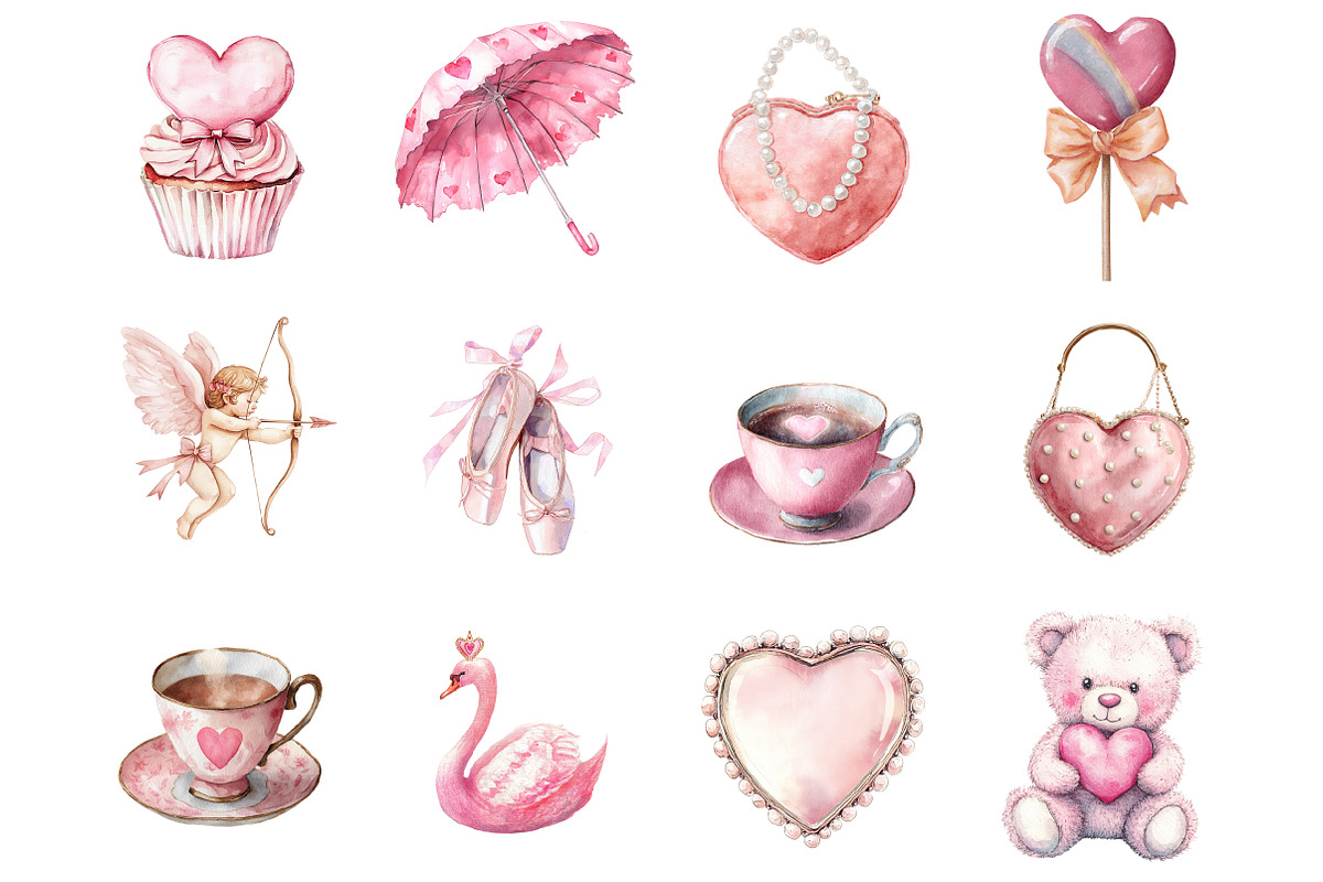 Coquette Valentine Clipart, an Illustration by Design Market (Photo 3 of 4)