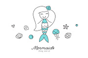 Mermaids, pattern and card, a Pattern Graphic by redcollegiya design (Thumbnail 1 of 3)