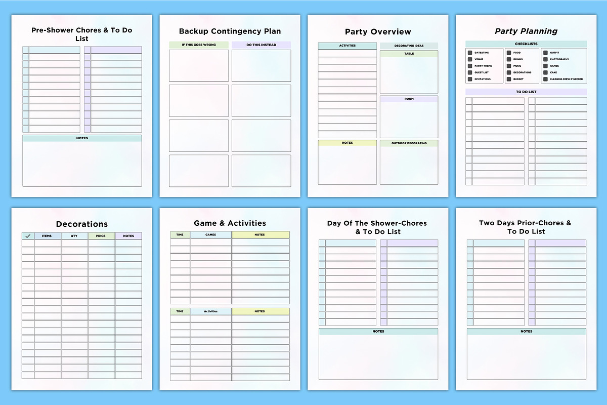 2025-26 Baby Shower Planner Canva, a Stationery Template by Designmela01 (Photo 7 of 8)