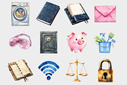 Watercolor Planner Clipart, a Seasonal Illustration by Design Market (Thumbnail 2 of 3)