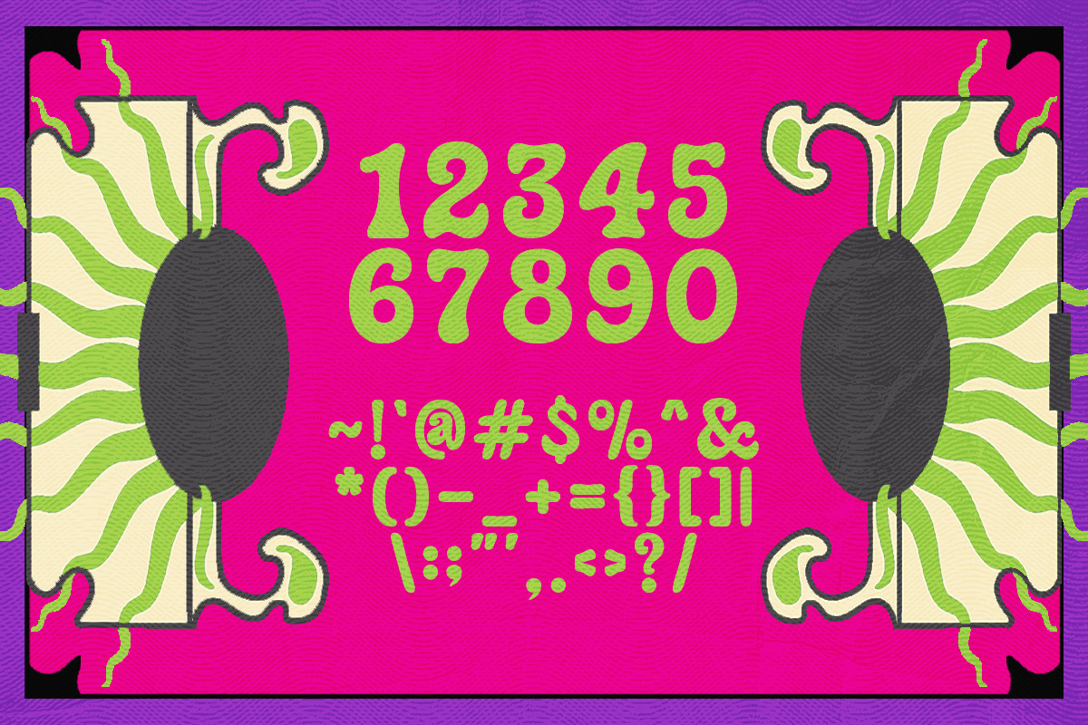 Psycora Psychedelic Font, a Sans Serif Font by Rasio Studio (Photo 3 of 8)